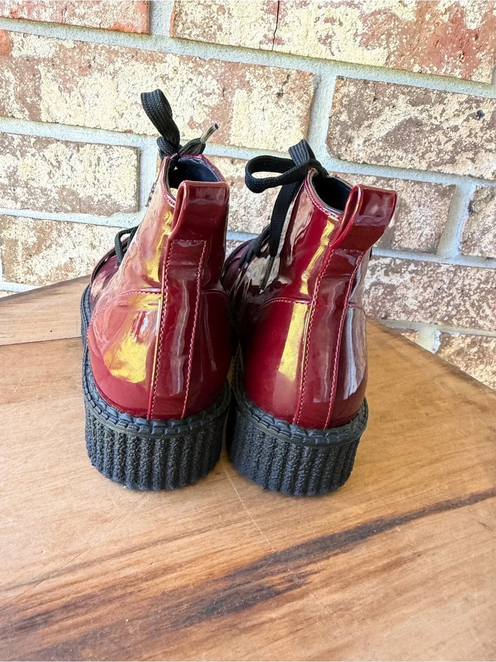 Armani Jeans Women’s Platform Boots Size 6.5 Burgundy Beautiful Condition!